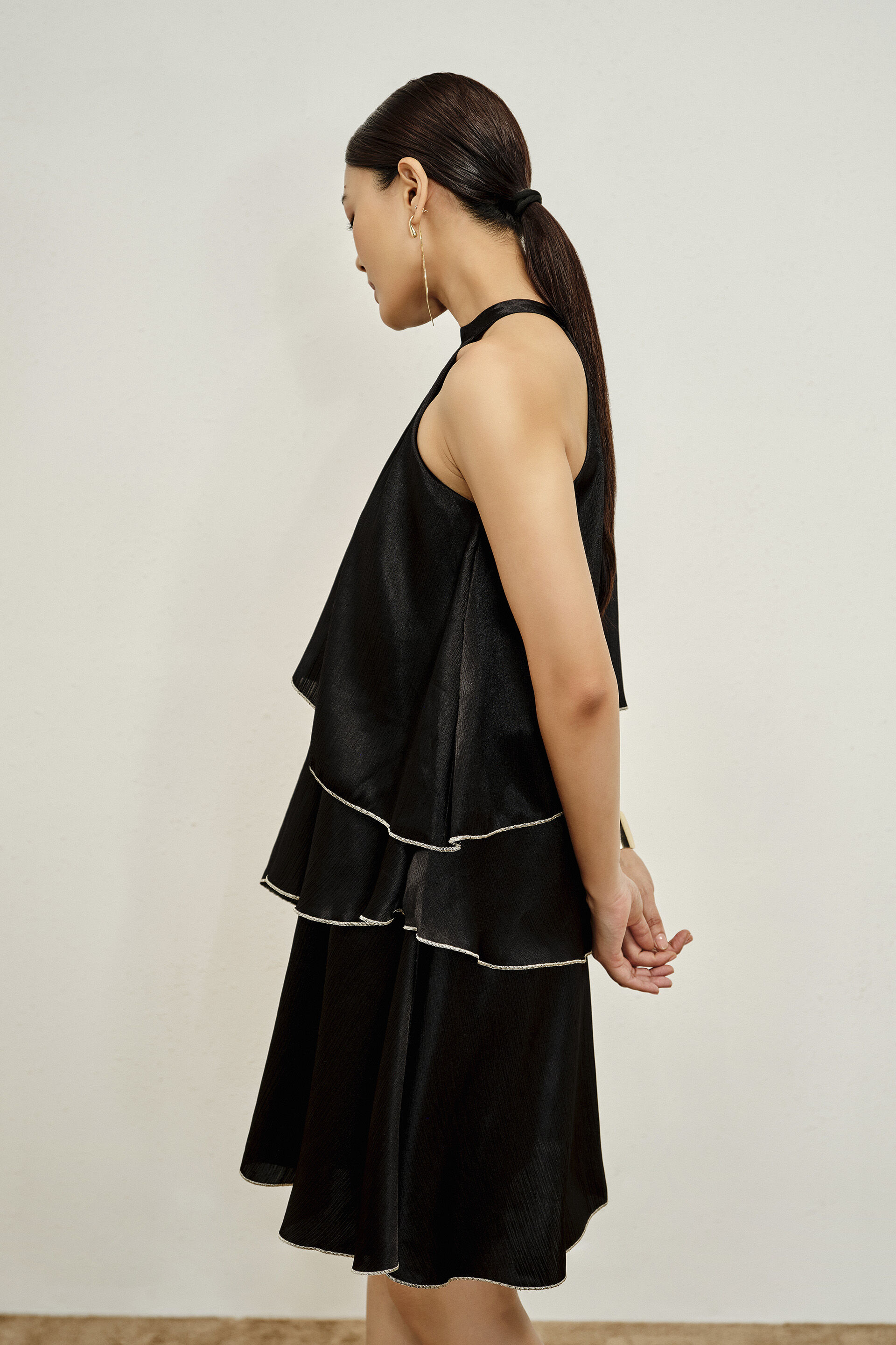 Oryna Black Dress, Black, image 3
